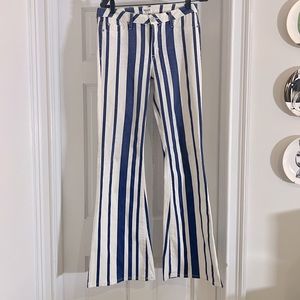 Hudson striped denim jeans, blue and white striped, size 29